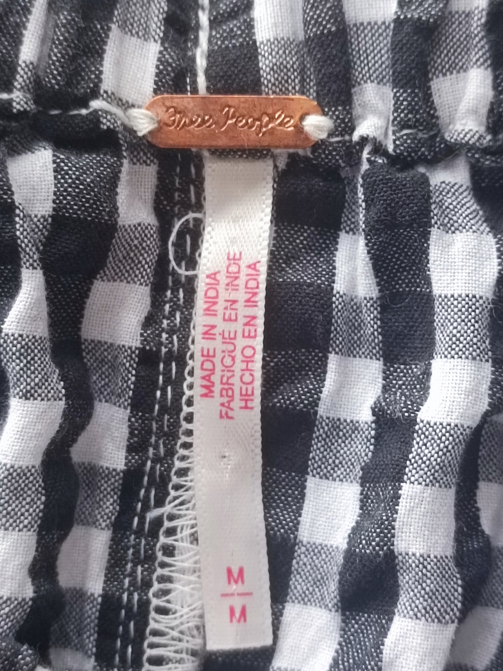 Free People Plaid Gingham Wide Leg Arc Pants Size M - Picture 6 of 13